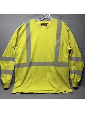 Bocomal FR Shirt Mens 2XL Yellow Flame Resistant Hi Vis Reflective Workwear Tee